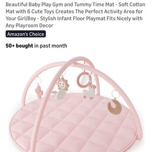 Pink Baby Play Gym and Tummy Time Mat